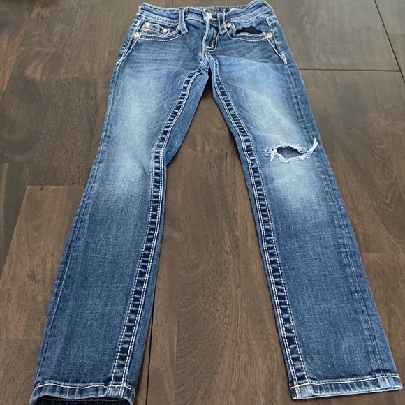 MISS ME size 8 Girl's Skinny jeans beautiful embellished rear pockets 💕 - Picture 4 of 17